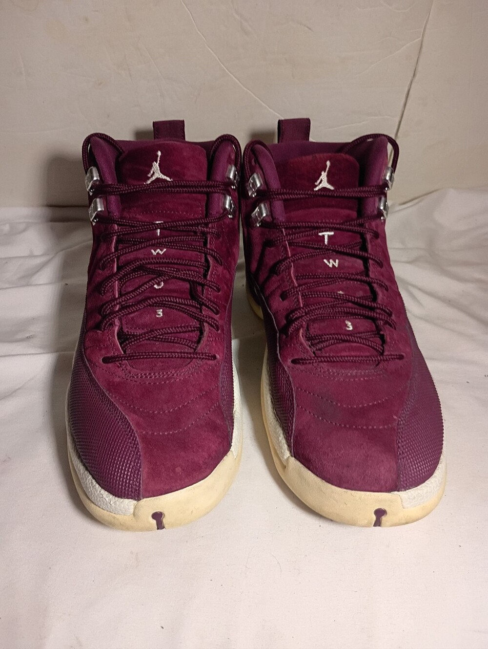 Nike Air Jordan 12 Retro Bordeaux Suede Burgundy 130690-617 Mens Size 10 Shoes